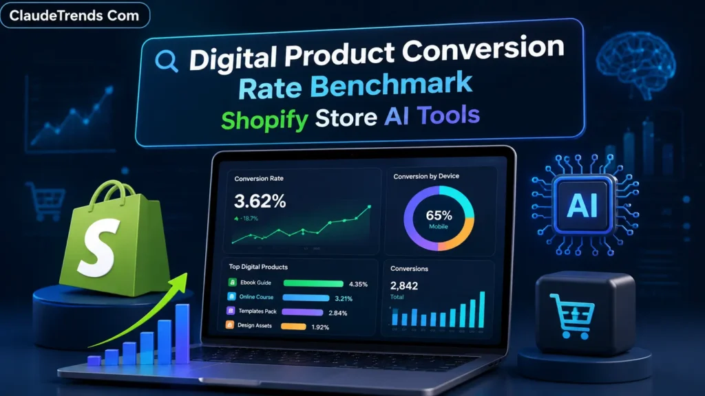 Digital Product Conversion Rate Benchmark Shopify Store AI Tools
