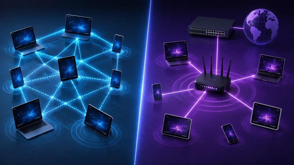 Mode Select Ad Hoc or Infrastructure