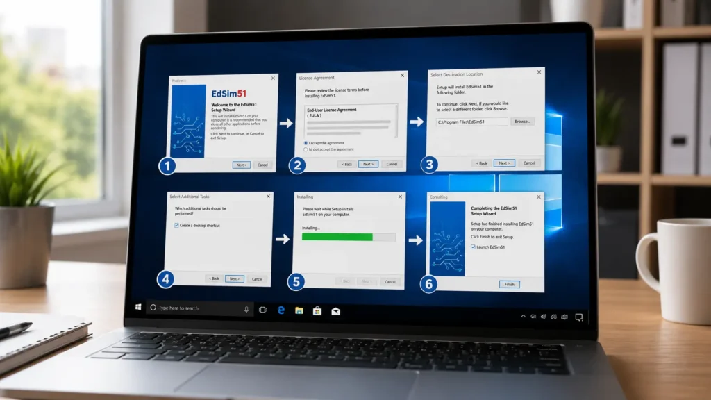 How to Install EdSim51 in Win 10